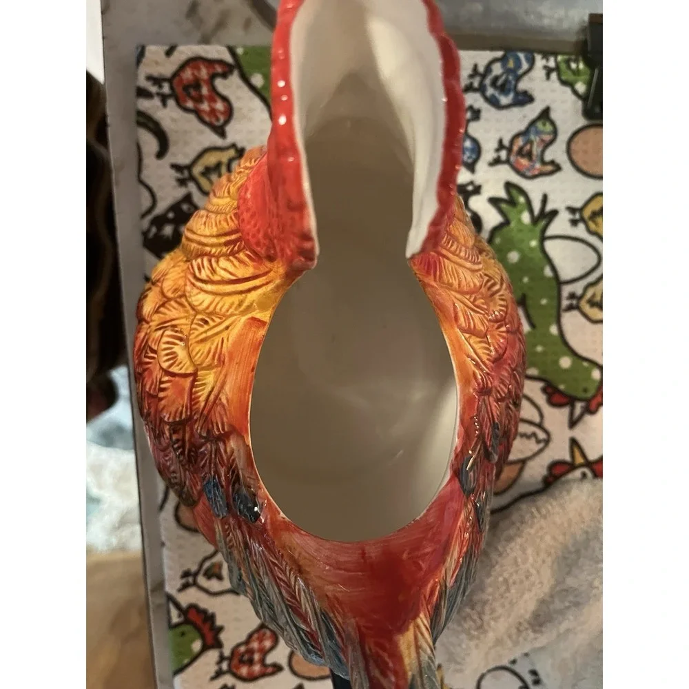 Country‎ Gate Enesco Chicken Rooster Colorful Jug Pitcher Farm House
